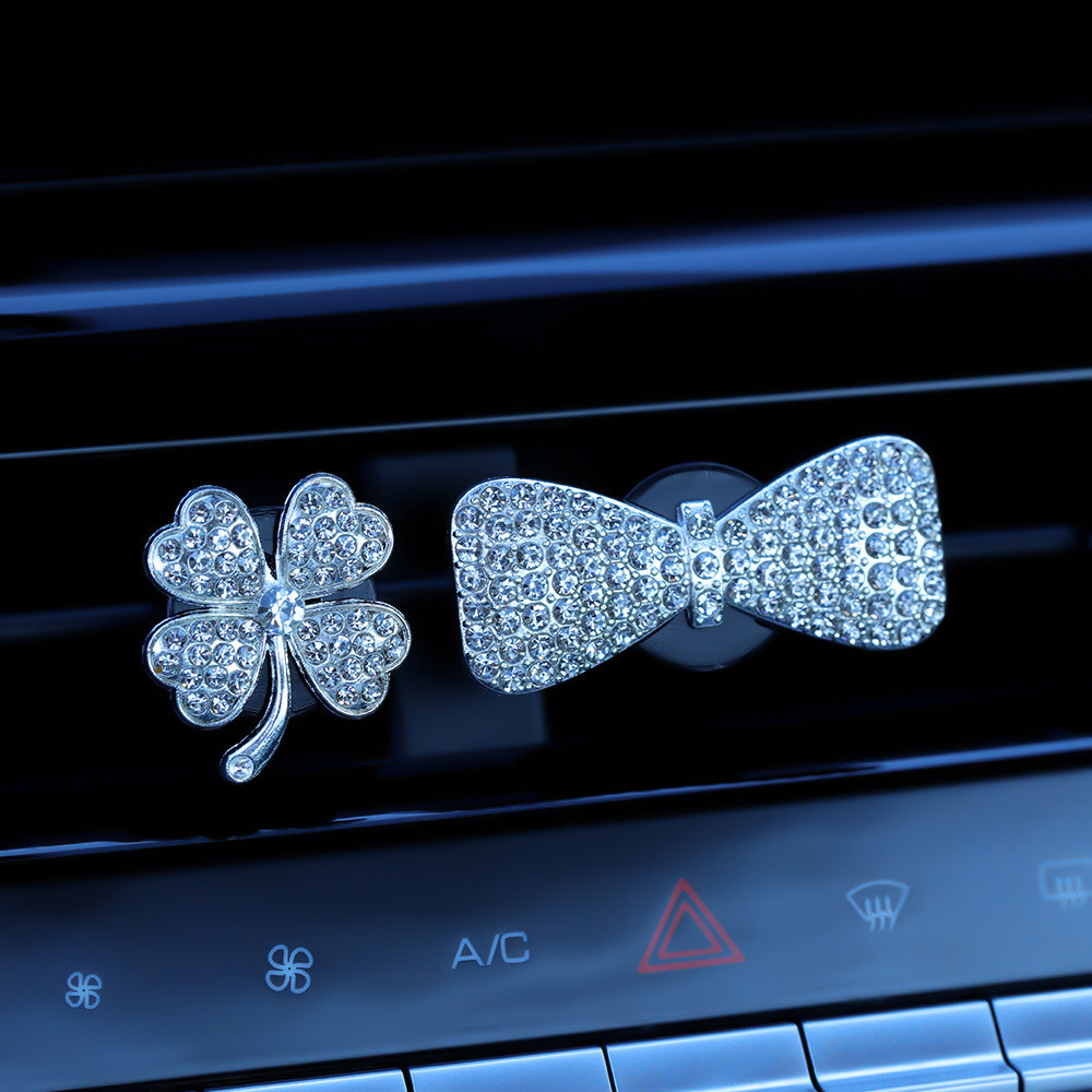 Full Diamond Bow Car Car Vent Aromatherapy Clip Perfume รูปที่ 8