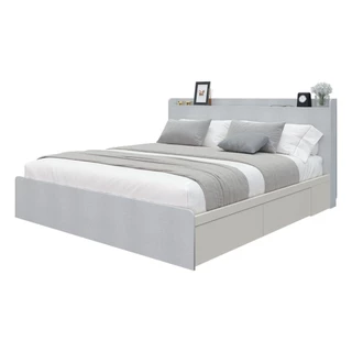Koncept Furniture เตียง 6 ฟุต รุ่น Aiko สีขาว (196x217x100 ซม.) แบรนด์ KONCEPT FURNITURE