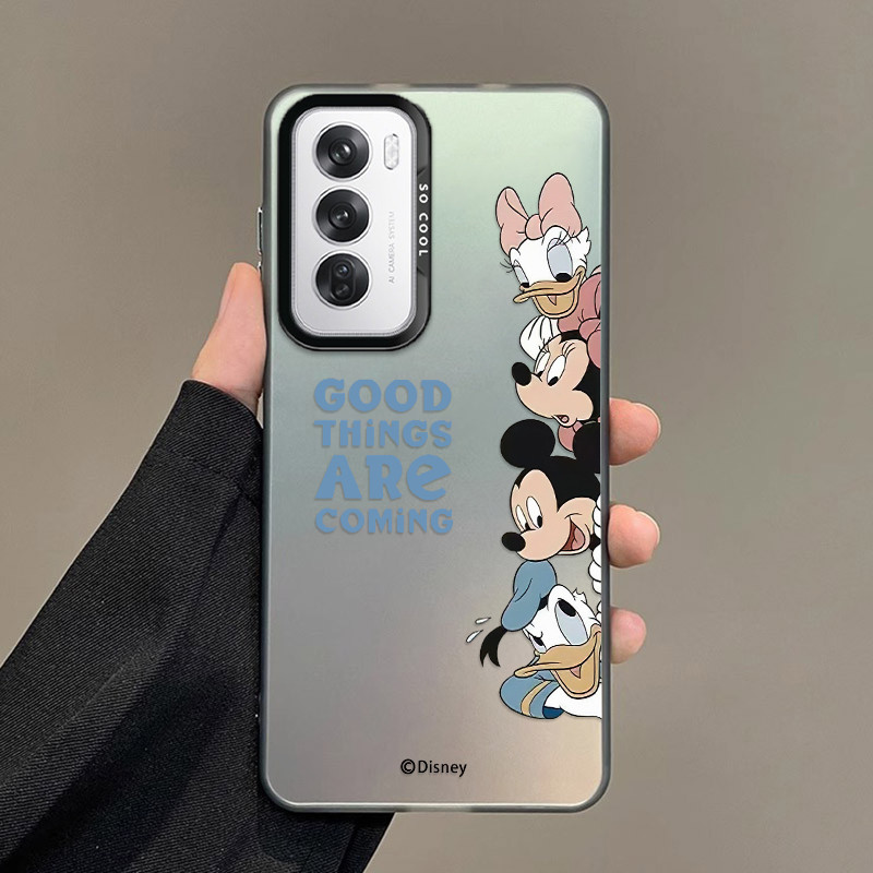 Vivo Y200 5G Y19S Disney Donald Duck Matte Colored Silver Case Minnie Mickey Cover Frosted Feel Casing
