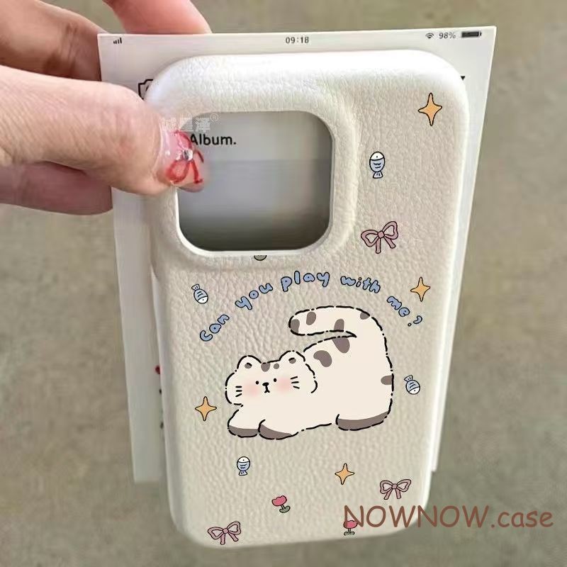 Iphone 16 15 14 13 12 11 Pro Max X XR XS Max 7 8 Plus INS แมวน่ารักคู่เคสโทรศัพท์ Soft cove
