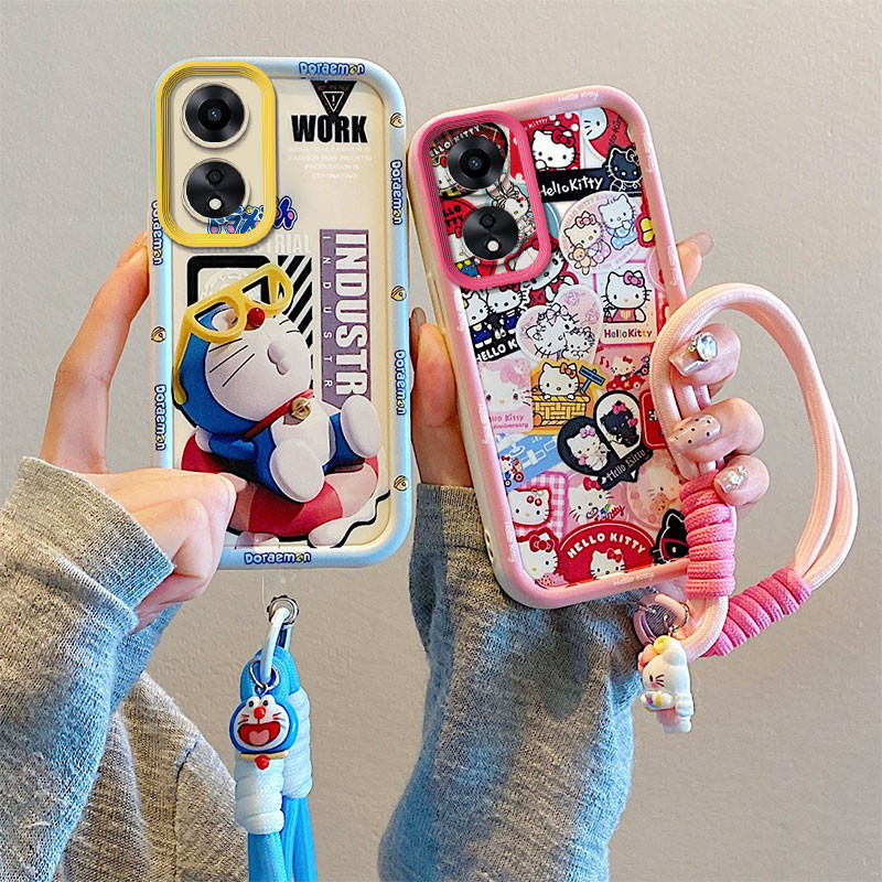 เคส Oppo A58(4G) วงกลมว่ายน้ํา Dingdang/KT Label/Nikalufei/Graffiti Bicachu/Stamp Spider Man/Solon Rope Anti Drop เคสโทรศัพท์ใหม่