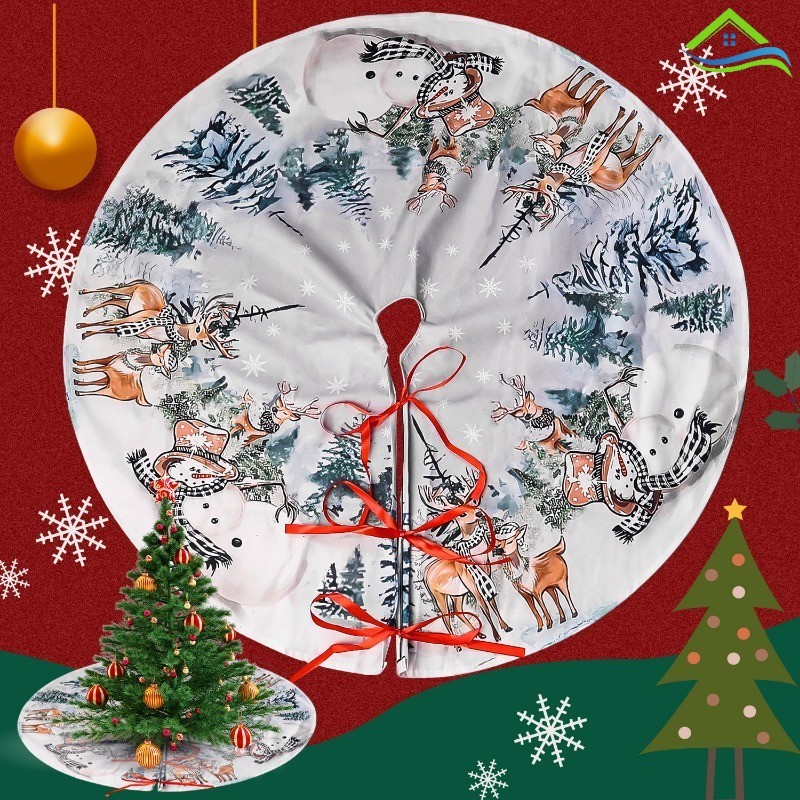 ส่วนบุคคลที่ไม่ซ้ํากัน Christmas Party ของขวัญ Pad ตกแต่งพรม-คลาสสิกทนทาน Reindeer Snowman รูปแบบ Xmas Tree กระโปรง
