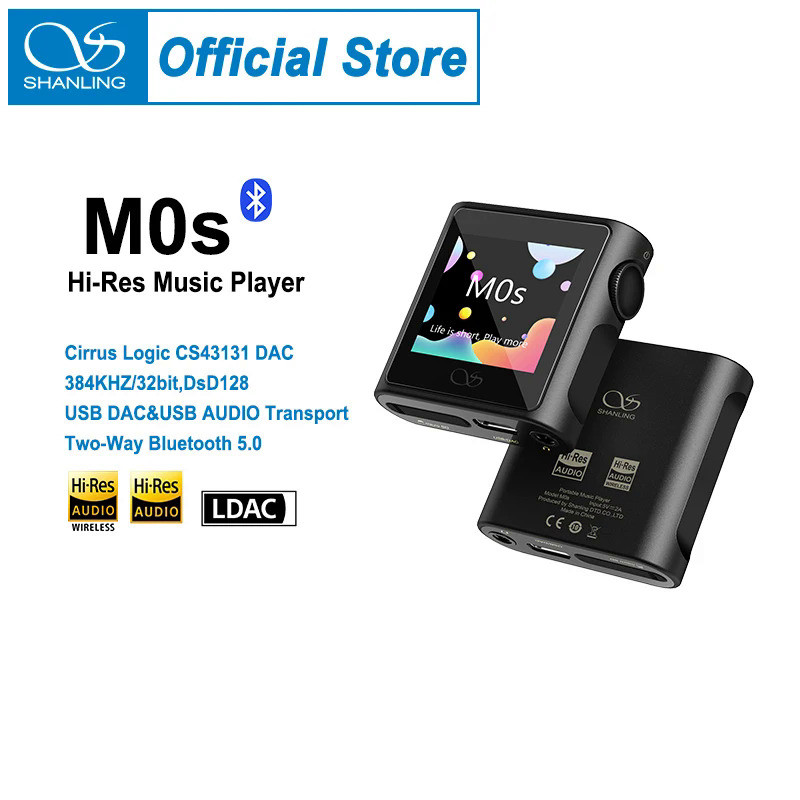 SHANLING M0S Hi-Res Audio Music Player MP3 CS43131 USB DAC AMP Two-Way Bluetooth 5.0 LDAC/aptX/AAC/S