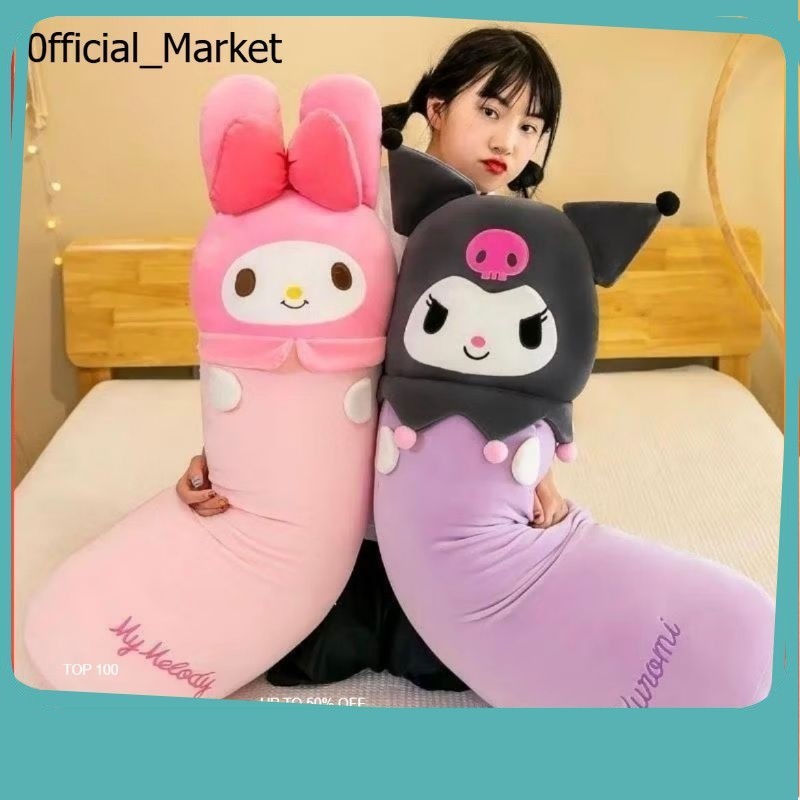 Sanrio kuromi Cinnamorol melody หมอนข้างตุ๊กตานุ่ม 80 ซม. สําหรับของขวัญวันเกิดเด็กที่ชื่นชอบ