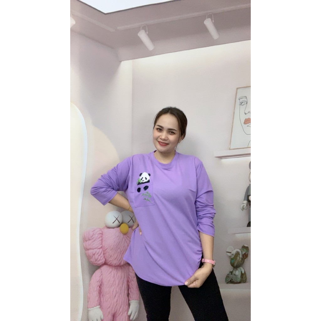 เสื้อแขนยาว เสื้อสีดำ เสื้อแขนยาวสีดำ รอบอก 44-50นิ้ว เนื้อผ้าดีใส่สบายมากค่ะ มีกระเป๋าหน้า รุ่น2531-แพนด้า