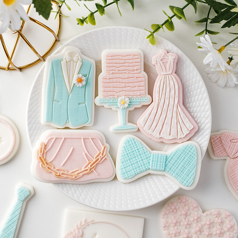 งานแต่งงาน Flip Candy แม่พิมพ์คุกกี้ Fondant Sugarcraft เครื่องตัดคุกกี้ DIY เบเกอรี่แม่พิมพ์