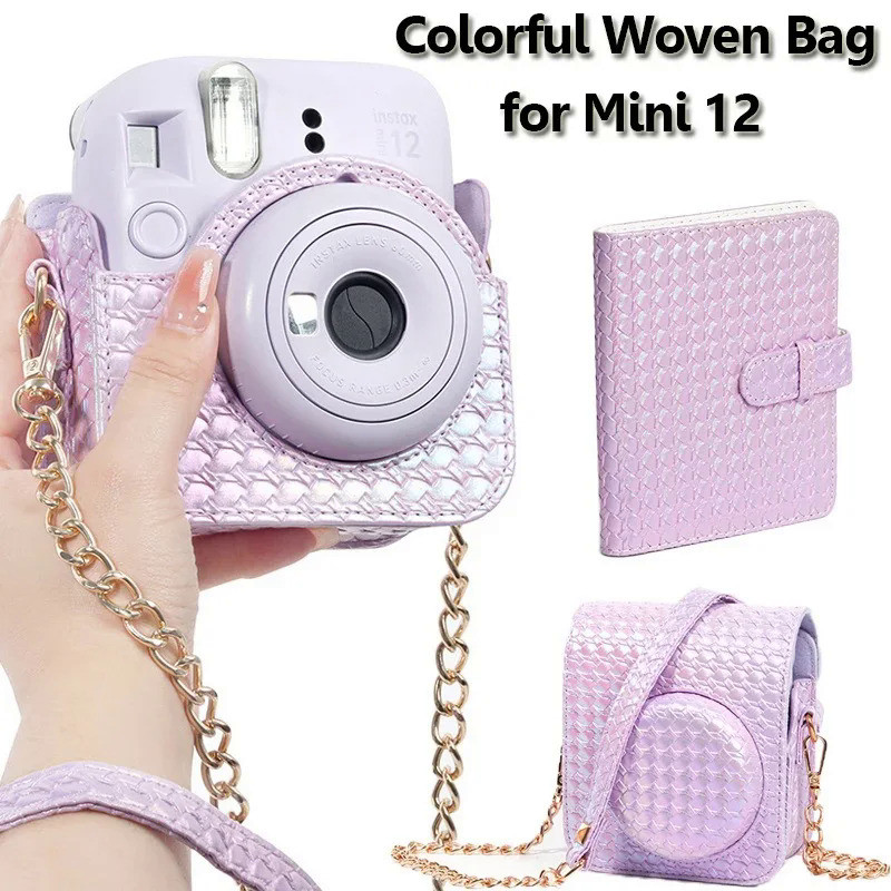 เคสกล้อง PU กันน้ำ, สำหรับ Fujifilm Instax Mini 12กระเป๋ากล้อง Tali bahu/64กระเป๋า Instax ฟิล์ม
