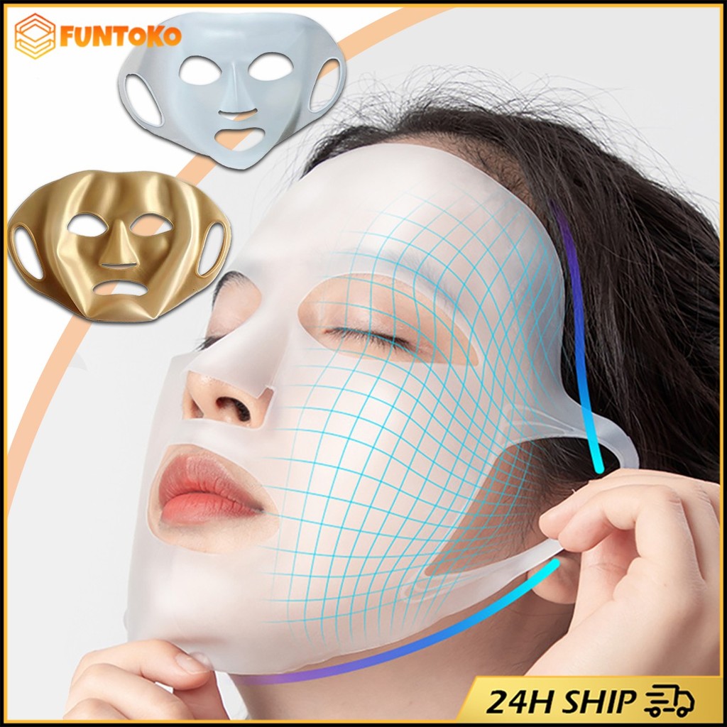 สินค้ามีคุณภาพ มาร์คหน้าซิลิโคน 3D ใช้ซ้ําได้ สําหรับดูแลผิวหน้า เพิ่มความชุ่มชื้น แผ่นมาส์กหน้า ป้องกันหูระเหย