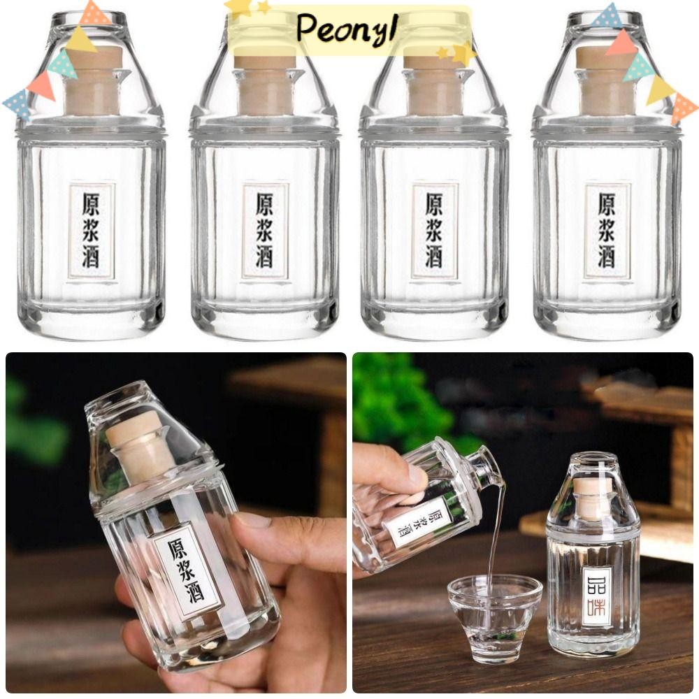 Pdony 1 ชิ้นขวดไวน์,แก้ว Tequila Brandy Barware Scotch ขวดเหล้าวิสกี้น่ารักง่ายต่อการพกพา 100 มล. ขวดวิสกี้ขนาดเล็ก