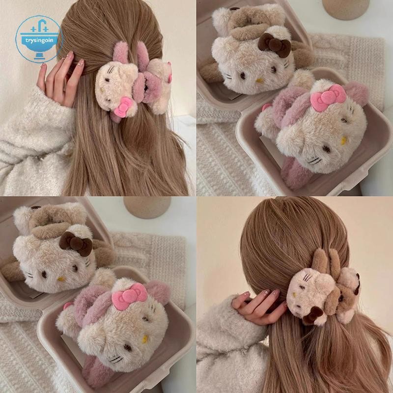 [trysingoin] การ์ตูนตุ๊กตา Sanrio Hello Kitty คลิปฉลามน่ารักแฟชั่นกิ๊บติดผมสําหรับผู้หญิงสาวหวานผม Claw Kawaii อุปกรณ์เสริมผมของขวัญ TH