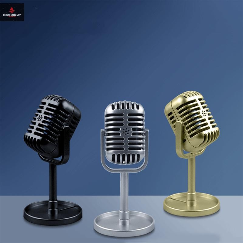 Cod Classic Retro Dynamic Vocal Microphone Vintage Style Mic Universal Stand Model ใหม่
