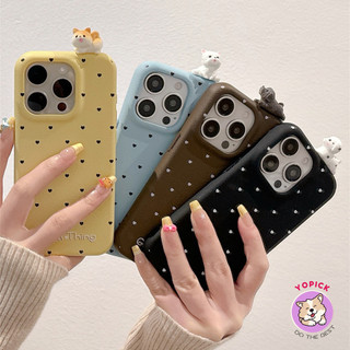 สําหรับiphone 16 16Pro 16Plus 16Pro Max 11 12 13 14Plus 15Pro XR XS Max 7 8Plusเคสโทรศัพท์3D DIYสุนัขหนังน่ารักฝาครอบโทรศัพท์การ์ตูนคนรักเพื่อนสาวปัจจุบันใหม่LZW