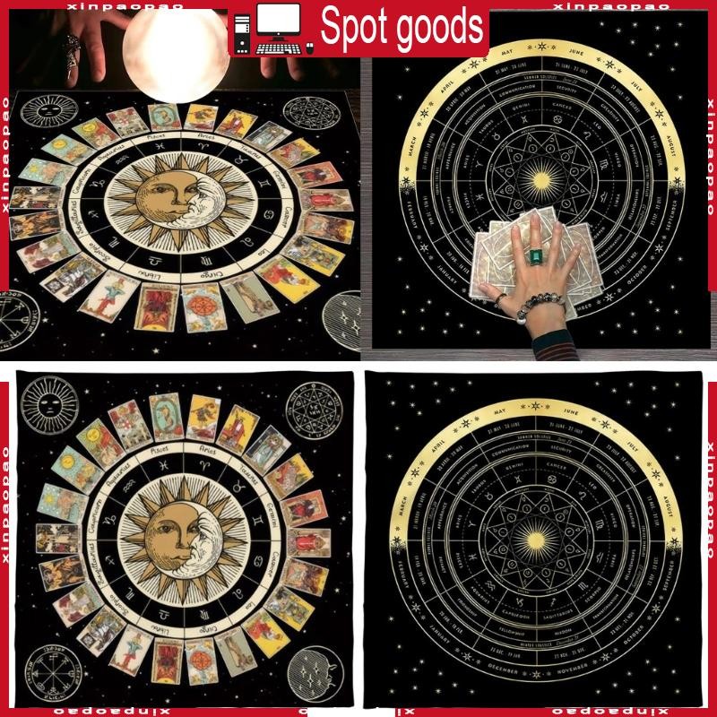 Xi Tarots ผ้าปูโต๊ะ Rune Divinations ตารางตารางโหราศาสตร์ Oracles เกมกระดาน