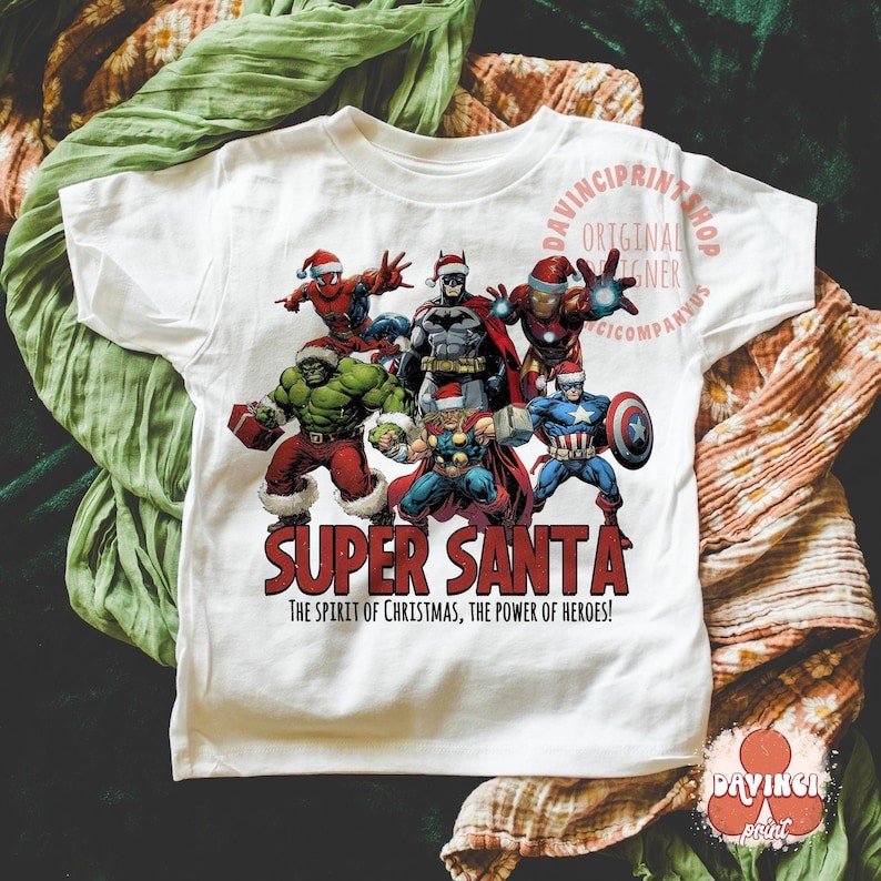 🌲 NEW Christmas Super heroes png, Santa Super Heroes png, Christmas png Women T-Shirts 🎁