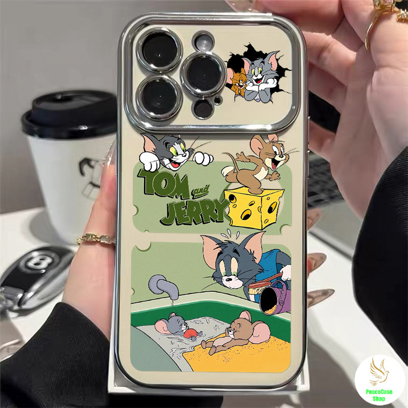 COD-ในไทย🔥เคสแฟชั่น Tom and Jerry ปิกนิกด้วยกัน สําหรับiPhone7 8 X 11 12 13 14 15 16 เคสโทรศัพท์เลนส