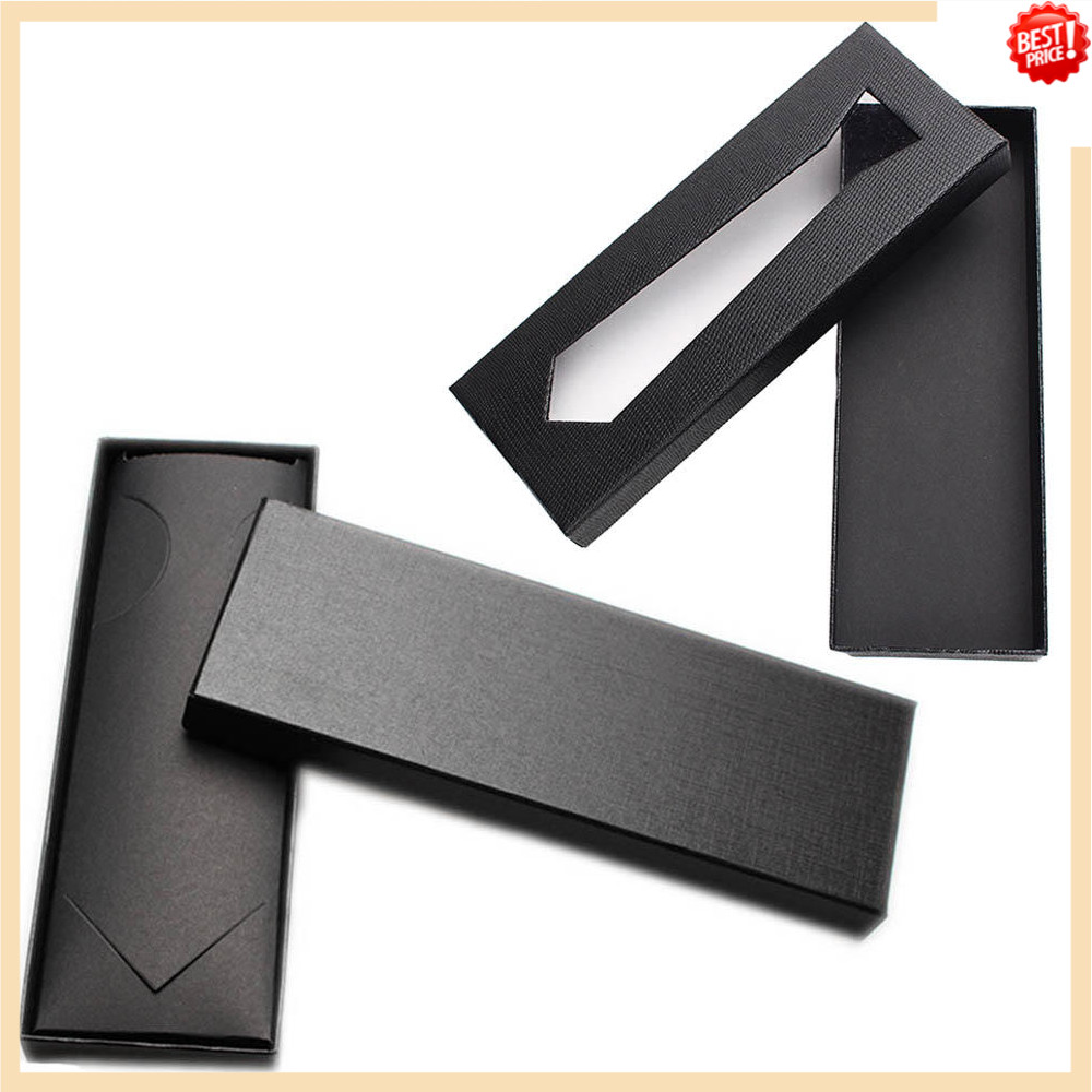 เนคไทสีดําเรียบง่ายซันรูฟกล่องเครื่องประดับเค้นคอของขวัญกระดาษบรรจุภัณฑ์กรณีเจ้าบ่าวงานแต่งงานโบว์ผูกคอผูกกล่องบรรจุ