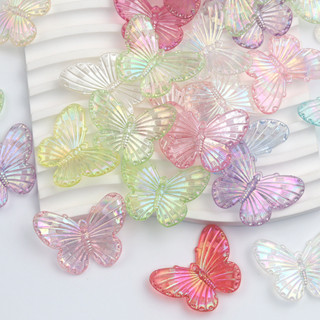 30ชิ้นผีเสื้อลูกปัดเลเซอร์ที่มีสีสันทําเองจี้สําหรับสร้อยคอส…