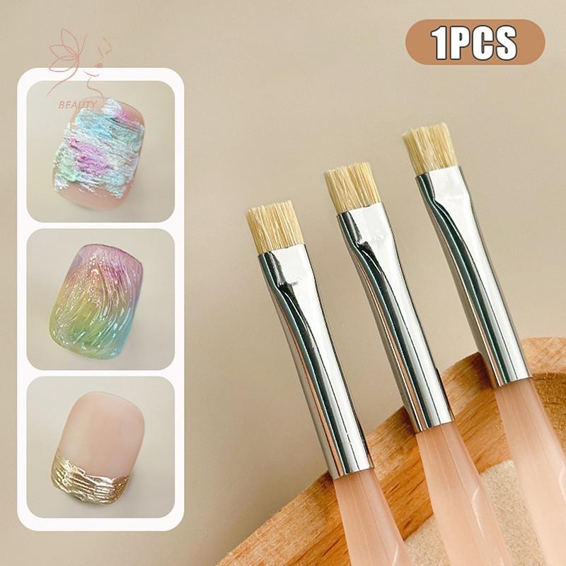 [maybeauty] Nail Art Texture Brush French Tip Style Nail Brush แปรงบําบัดด้วยแสงพลาสติกเล็บเครื่องมือ Paing Nail Art Polish Brush {TH}