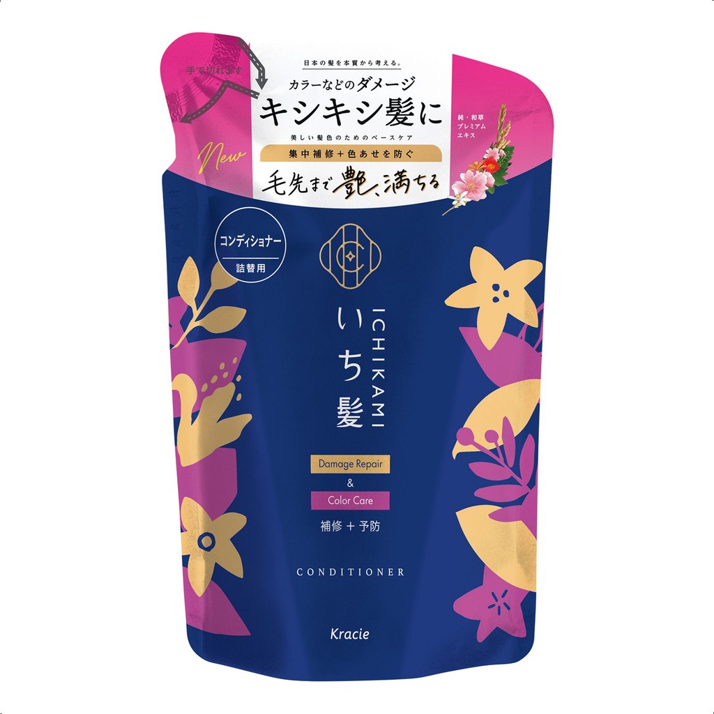 ICHIKAMI DAMAGE REPAIR & COLOR CARE CONDITIONER 330 g / ครีมนวดบำรุงเส้นผม ถุงเติม เหมาะสำหรับผมทำสี