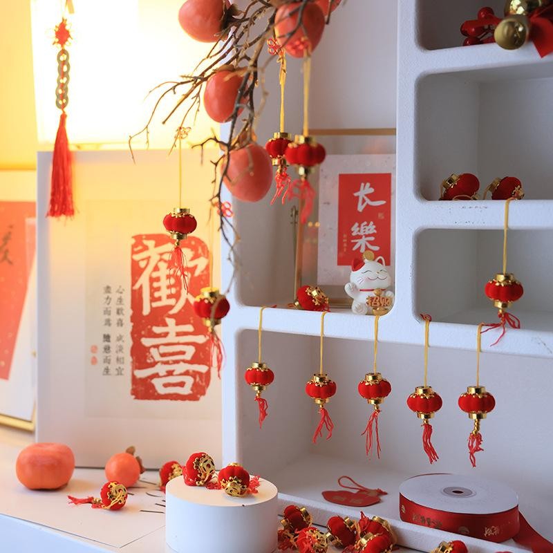 โคมแดงตรุษจีน จี้โคมสีแดง โคมเทศกาล ขนาดเล็ก สำหรับแขวนประดับตกแต่งบ้าน ต้นไม้ งานรื่นเริง - รูปที่ 5