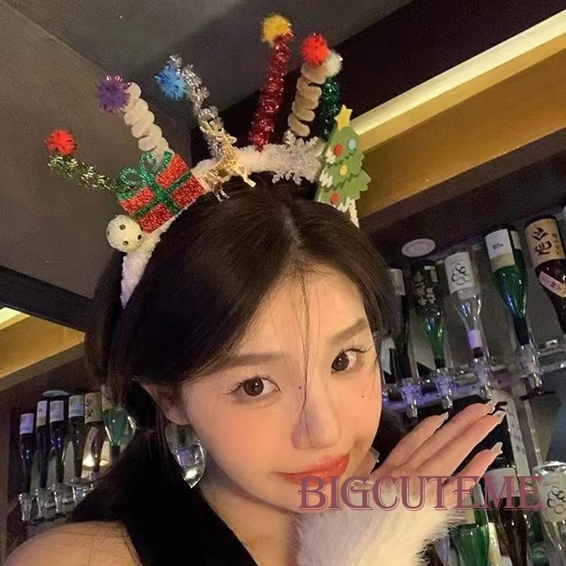 []-ที่คาดผมคริสต์มาสประณีตบิดผมห่วงพรรคอุปกรณ์เสริมสําหรับผู้หญิง/สาว