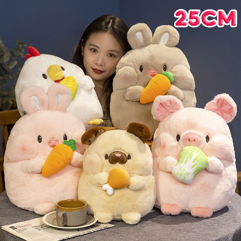 ตุ๊กตาหมู 25CM ของเล่นตุ๊กตาน่ารัก นุ่มนิ่มสุดๆ ตุ๊กตาโยนหมอน ของขวัญสำหรับเด็ก