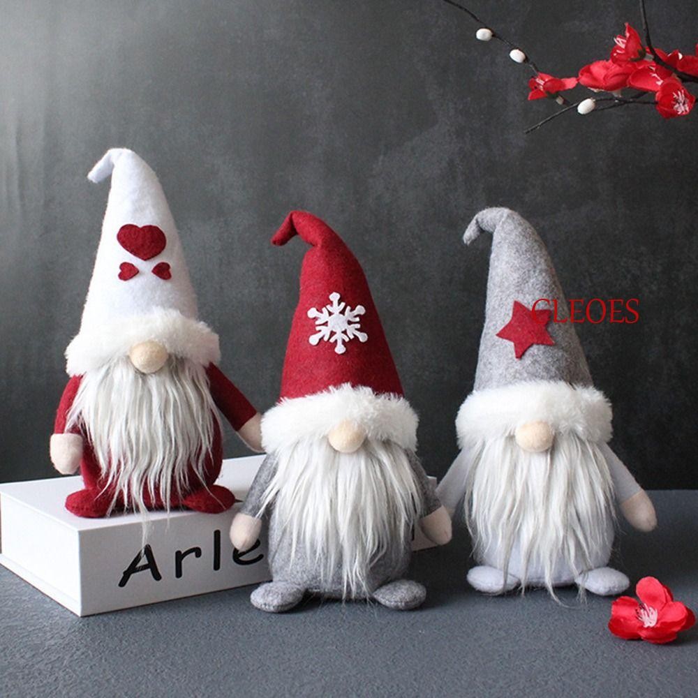 Cleoes ตกแต่งคริสต์มาส, หมวกสีแดง Gnome เครื่องประดับของเล่นตุ๊กตาคริสต์มาส, การเดิมปีใหม่ Dirt-proof ทนทาน Santa Claus Faceless ตุ๊กตา Dwarf Desktop