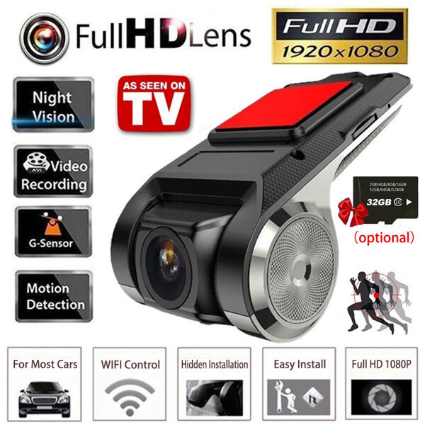 【แถมเมมโมรี่การ์ด 32GB】กล้องบันทึกหน้ารถ สำหรับจอ Android ด้านหน้า กล้องบันทึกหน้ารถแอนดรอย USB DVRกล้องบันทึกการขับขี่