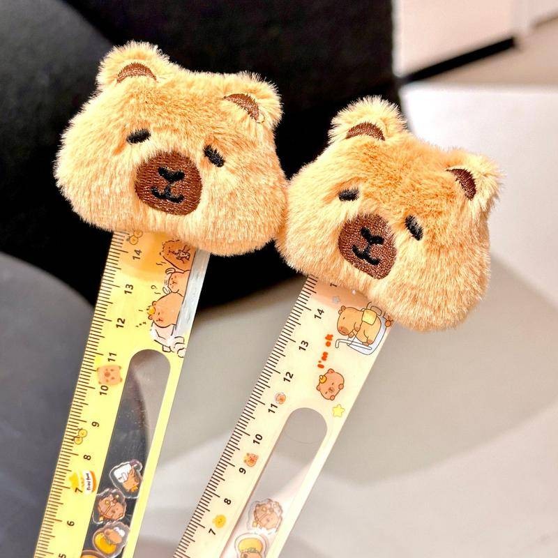 2025 Kawaii Shake การ์ตูน Capybara ไม้บรรทัด Plush ตุ๊กตามัลติฟังก์ชั่ DIY วาดไม้บรรทัดสําหรับเด็กนักเรียนสํานักงานเครื่องเขียนโรงเรียนเด็กของขวัญ