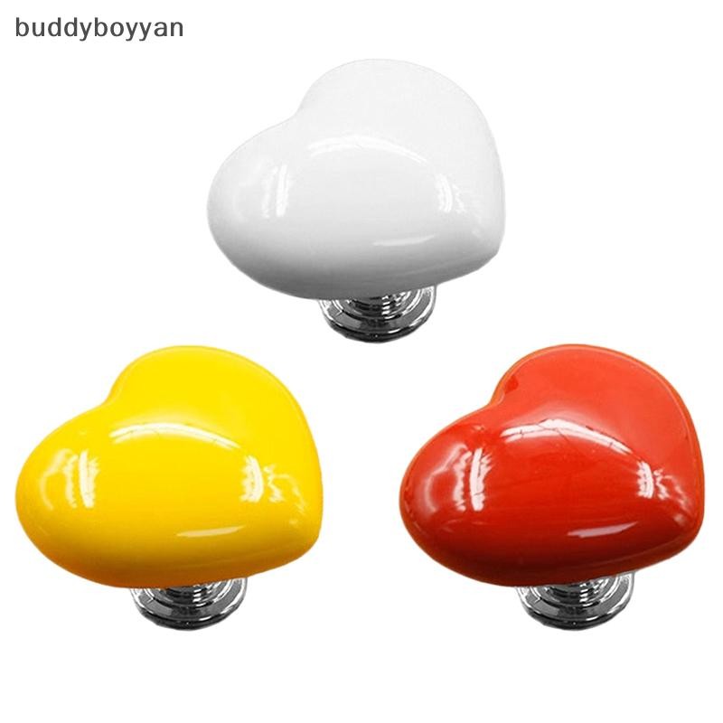 Bbth 1/2 ชิ้นรูปหัวใจที่มีสีสันห้องน้ํากดปุ่มน้ํากดสวิทช์เล็บผู้ช่วยตู้ประตูลิ้นชักจับ Vary