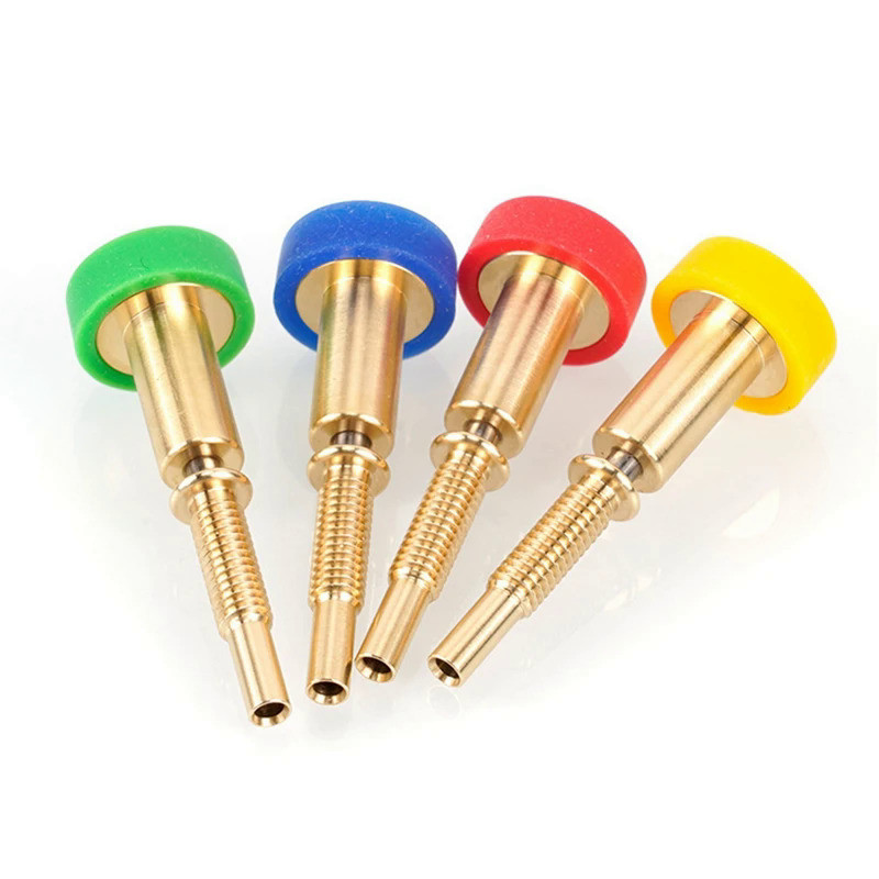 4Pcs All-In-One Brass Titanium Nozzle 0.25/0.4/0.6/0.8Mm Heatbreak Brass Titanium Nozzle For E3D Rev