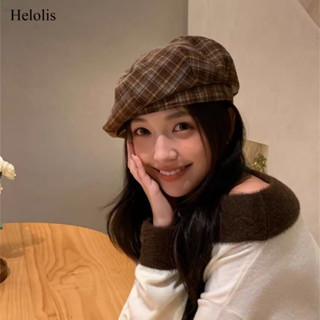 เฮโลลิส ย้อนยุคลายสก๊อตหมวกเบเร่ต์หญิงแฟชั่นที่ดีงามแปดเหลี่…