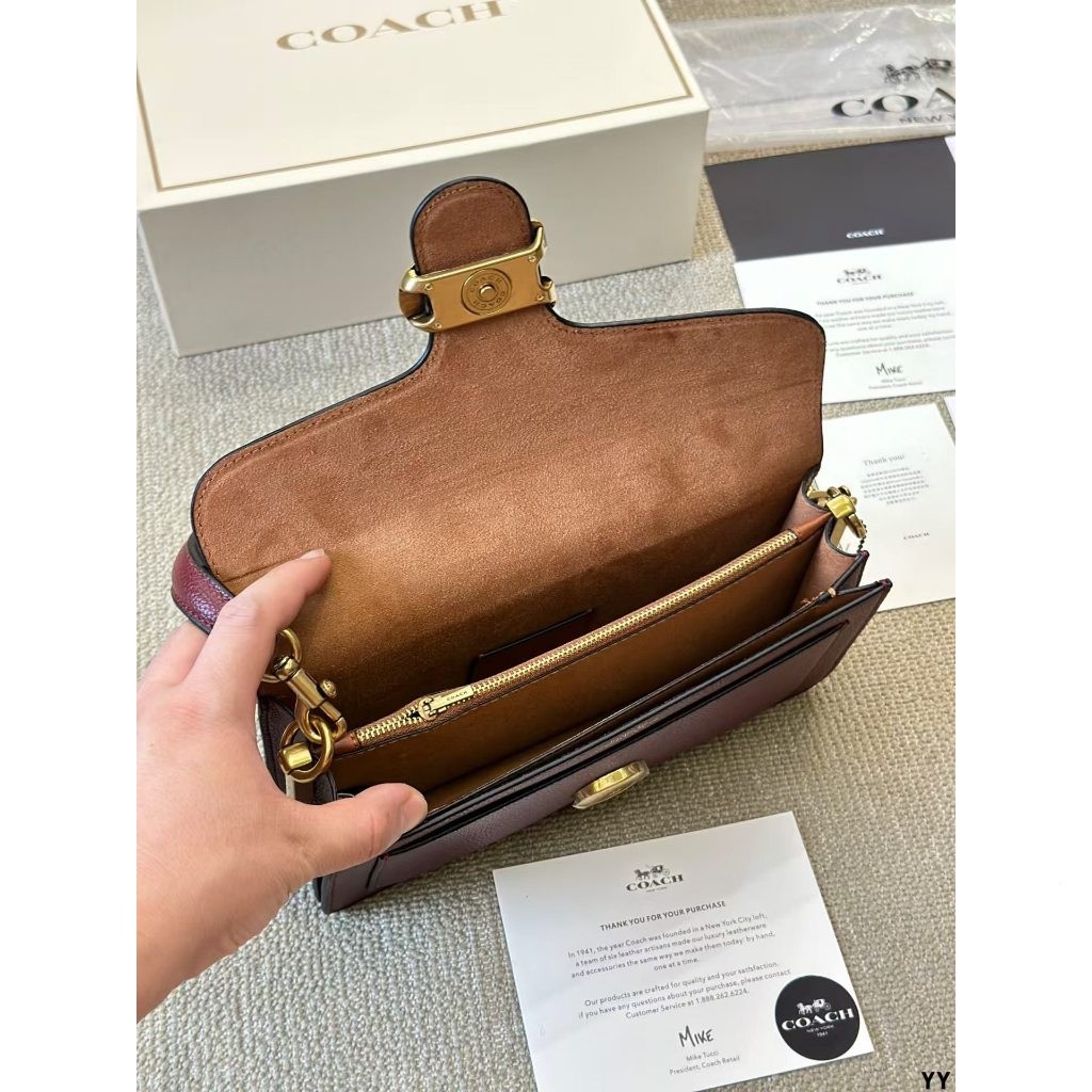 Tabby Bacchus Bag กระเป๋าสะพายแบบพกพา Original Single Cowhide แฟชั่น All-Match Original Single Cowhide หญิงกระเป๋าของขวัญกล่อง CO333333-1122