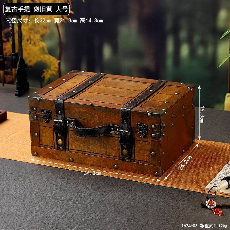 [ขายร้อน] กล่องเก็บของแบบพกพาย้อนยุคสมัยเก่าแบบพกพาอุปกรณ์ประกอบฉากยิงโบราณกล่องพกพา รหัส เอกสารเล่นคอลเลกชันกล่องสมบัติ - รูปที่ 5