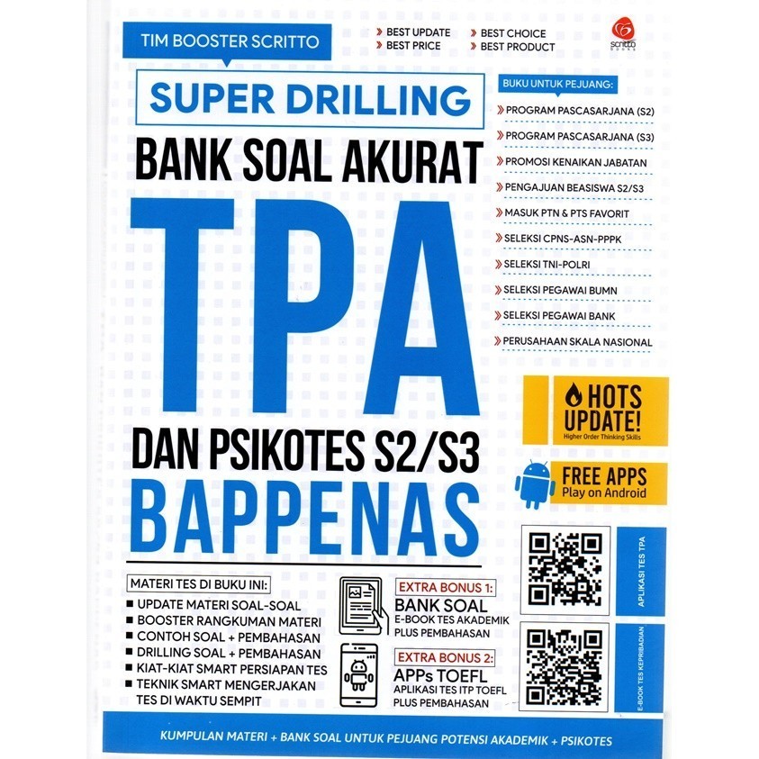 Gramedia Surabaya - Tpa & Psychometric Test S2/S3 Bappenas: Super Drill Bank of Questions I