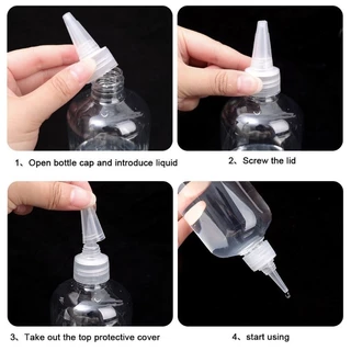 [10-200ml หลายข้อกําหนด] PET Transparent Tip Squeeze ขวดพลาสติก Sub-bottling เหมาะสําหรับสีเม็ดสี DIY หัตถกรรม