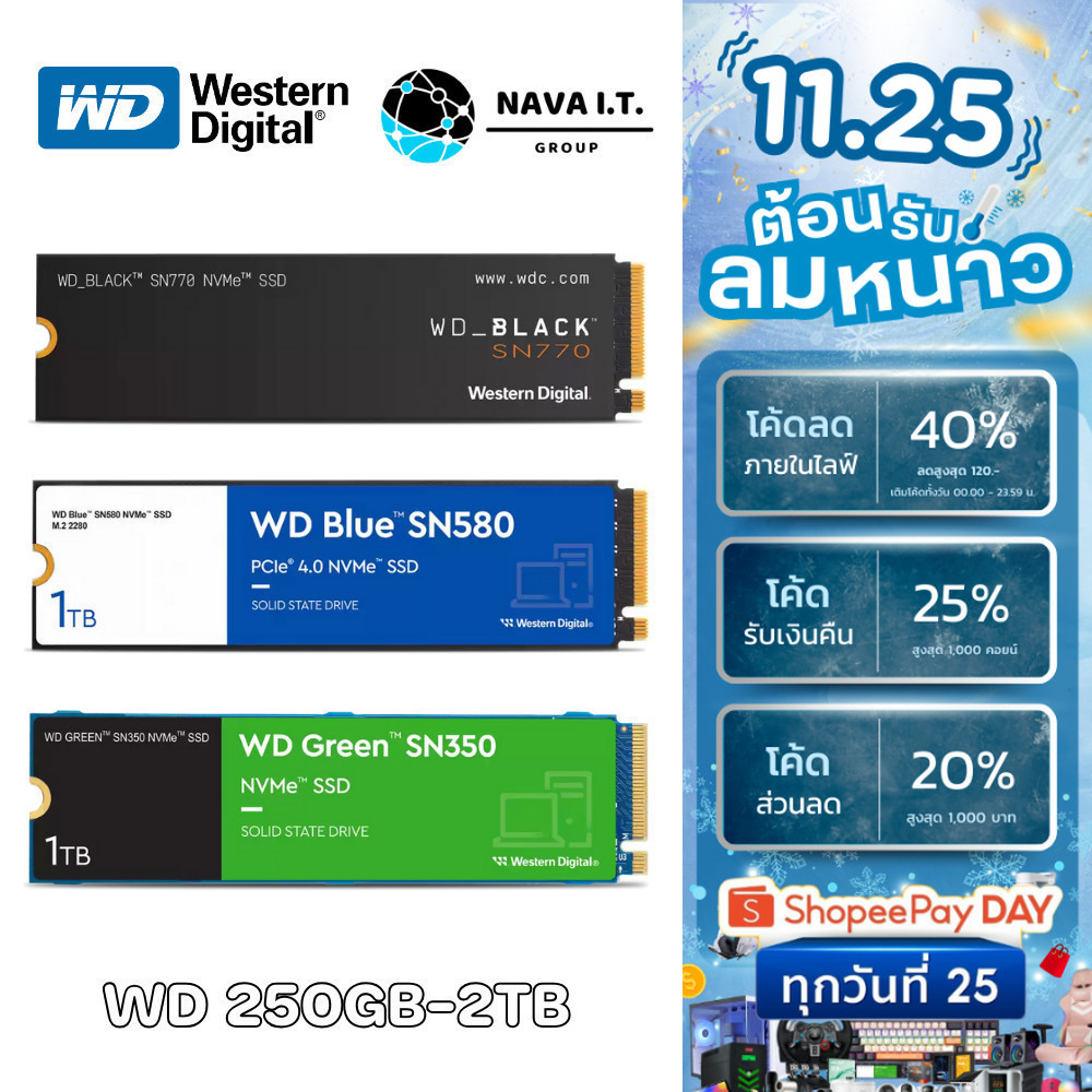 🛵มีส่งด่วน💨 WD BLACK SN750SE SN770/ WD BLUE SN580 SN570/ WD GREEN SN350 NVME M.2 2280