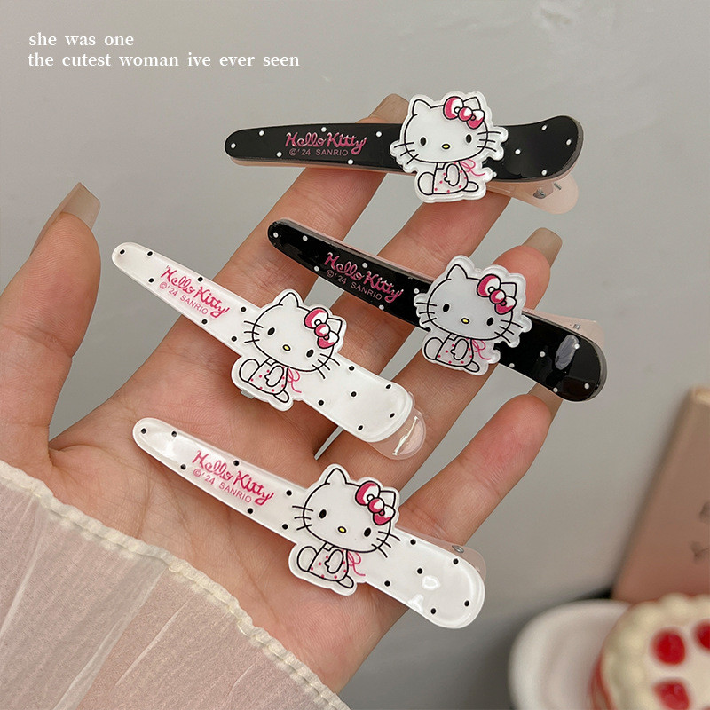 2024 สไตล์ใหม่ Polka Dot Cat กิ๊บติดผมอะคริลิค Bangs ด้านข้างคลิป Duckbill คลิป Headdress