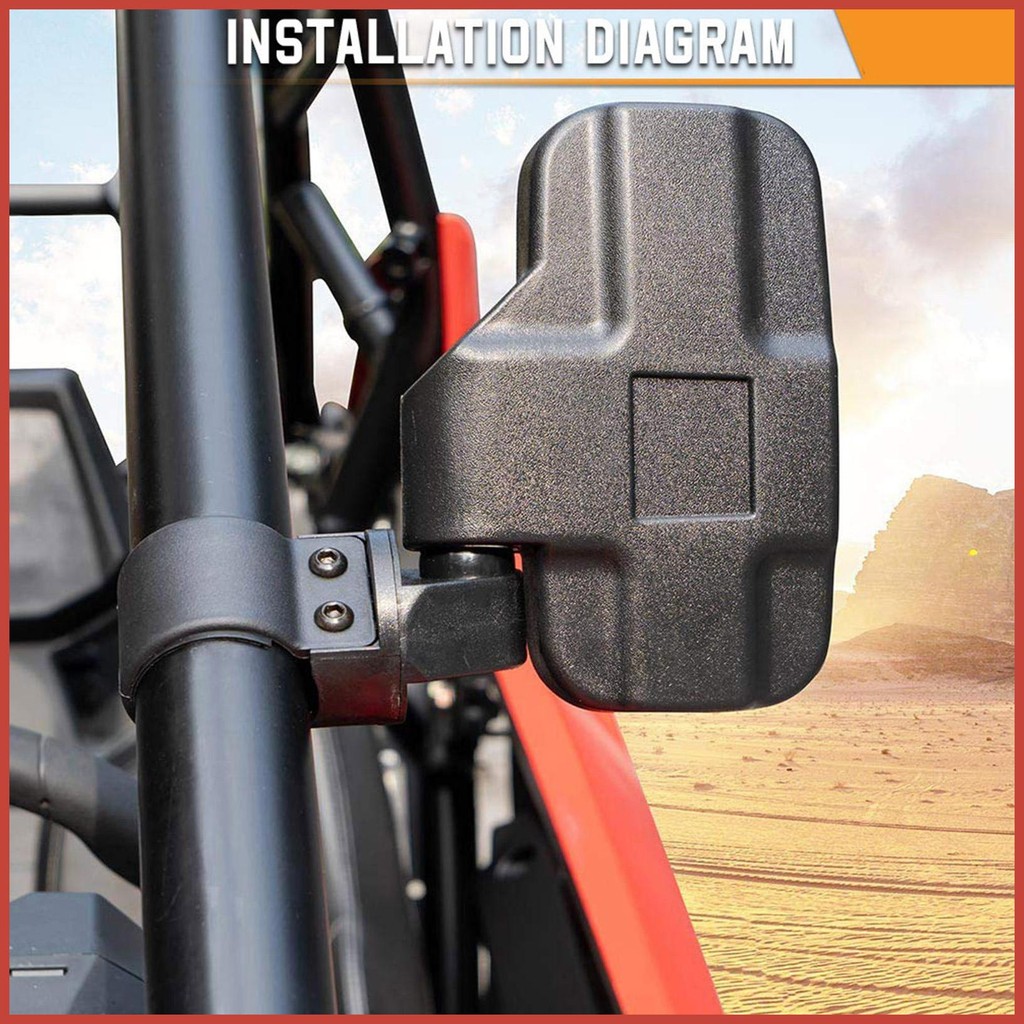 Utv กระจกมองข้าง Utv กระจกมองหลังด้านข้างโดยกระจกมองข้างปรับได้สําหรับดูด้านหลังขยายอุปกรณ์เสริมเปิด