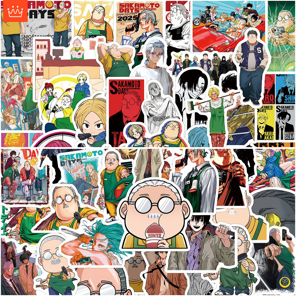 J· ชุดสติ๊กเกอร์ SAKAMOTO DAYS ชุดสติกเกอร์กราฟฟิตีกันน้ำอะนิเมะ, 57/114 แผ่น