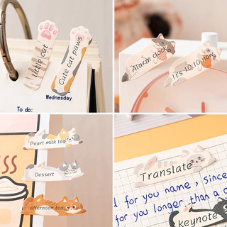 180 แผ่นการ์ตูน Cat Note Series สติ๊กเกอร์ดัชนีโรงเรียน Office Classification Index Tag Sticky Notes สติ๊กเกอร์ชุด