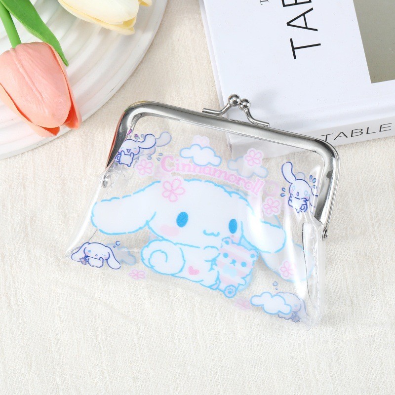 Yadou Sanrio กระเป๋าใส่เหรียญใสพิมพ์ลาย KT การ์ตูนน่ารักสําหรับเด็ก