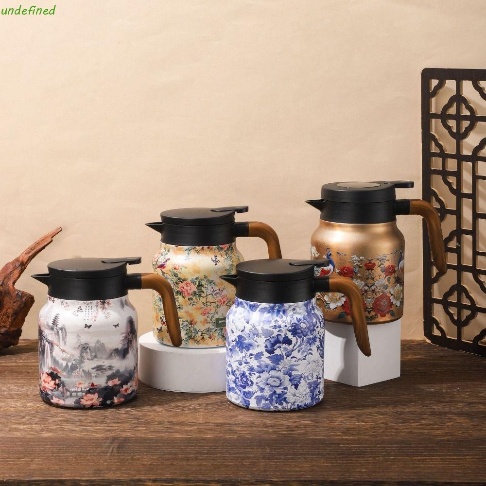 Jarrediw Vintage Floral Tea Thermos,สแตนเลสDrip-Proofชากาต้มน้ํา,ชา Infuserในตัวกรองฉนวนที่ถอดออกได้Mini Hot Teapot Family