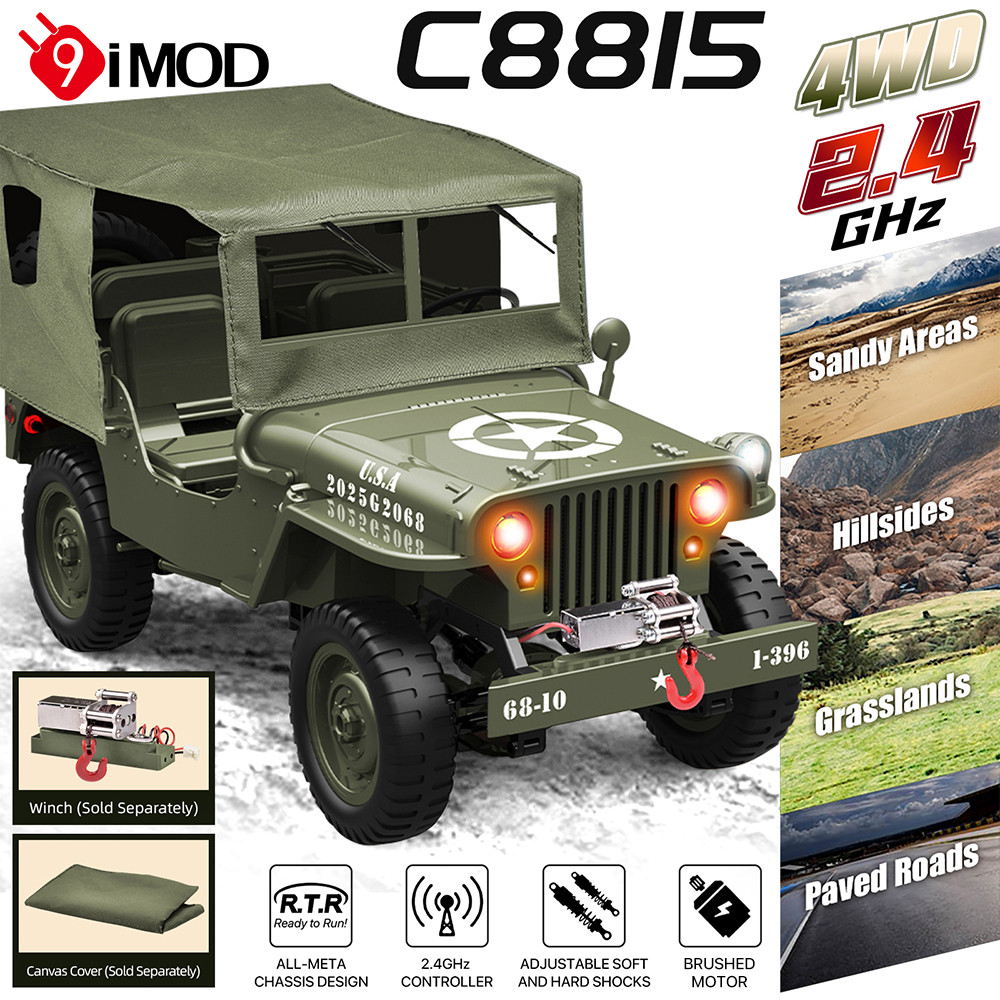 C8815 RC รถ RC2.4GHZ 4WD 17G Servo 50M RC ระยะทางอเนกประสงค์ Off-Road รถสําหรับ SandyAreas Hillsides