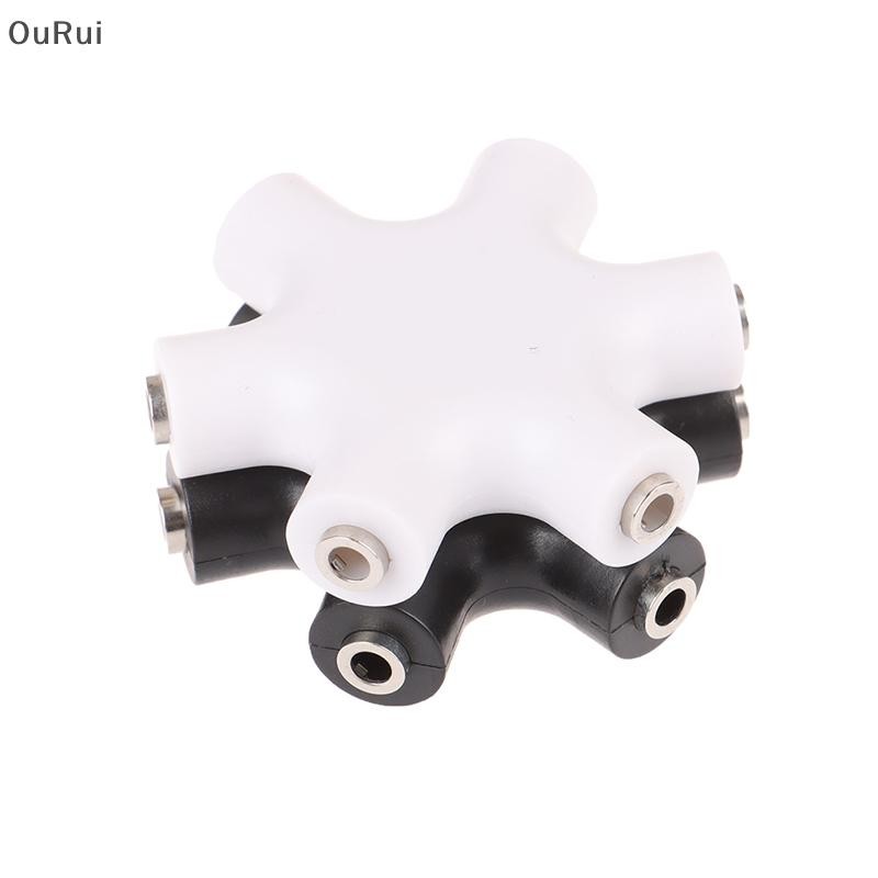 {B&C Apr} 6*3.5 มม.Way Multi Port Hub Aux ช่องเสียบหูฟัง Splitter ตัวแปลงสายสัญญาณเสียง {th}