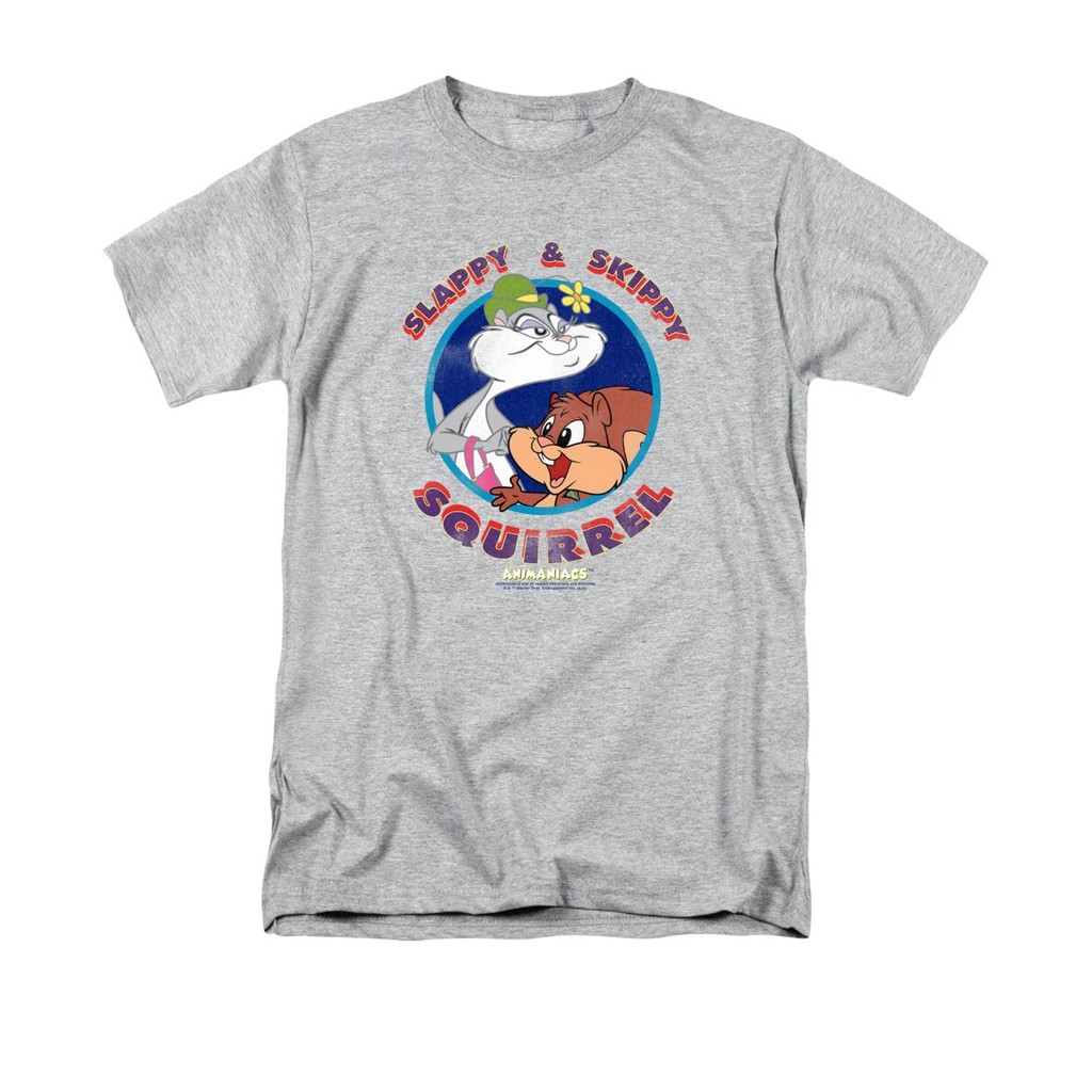 เสื้อยืด Vintage Animaniacs - Slappy And Skippy Squirrel Men's T-Shirt (Regular Fit)Cartoon แท้ Cot