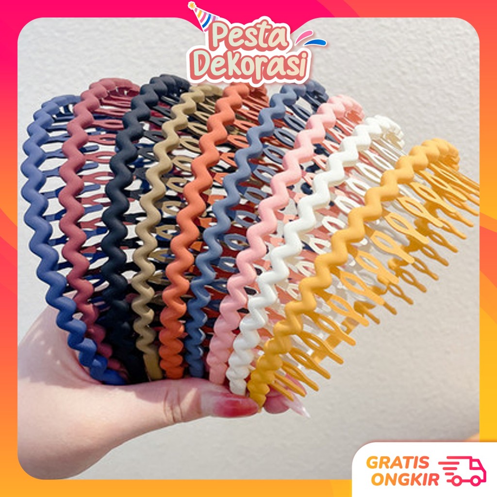 F5772 Zigzag Wave Shaped Hairband สําหรับผู้ชายและผู้หญิงสไตล์เกาหลี Hairband Doff Zigzag ที่คาดผม