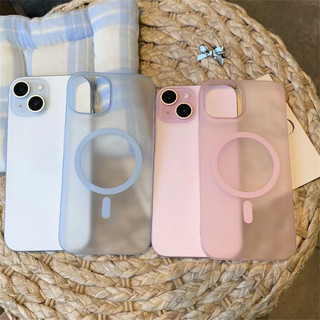 เคสแข็งแม่เหล็กโปร่งใส PC บางพิเศษสำหรับ iPhone 16 15 14 13 12 11 Pro Max Plus เคสป้องกันรอยนิ้วมือสำหรับเคส iPhone16