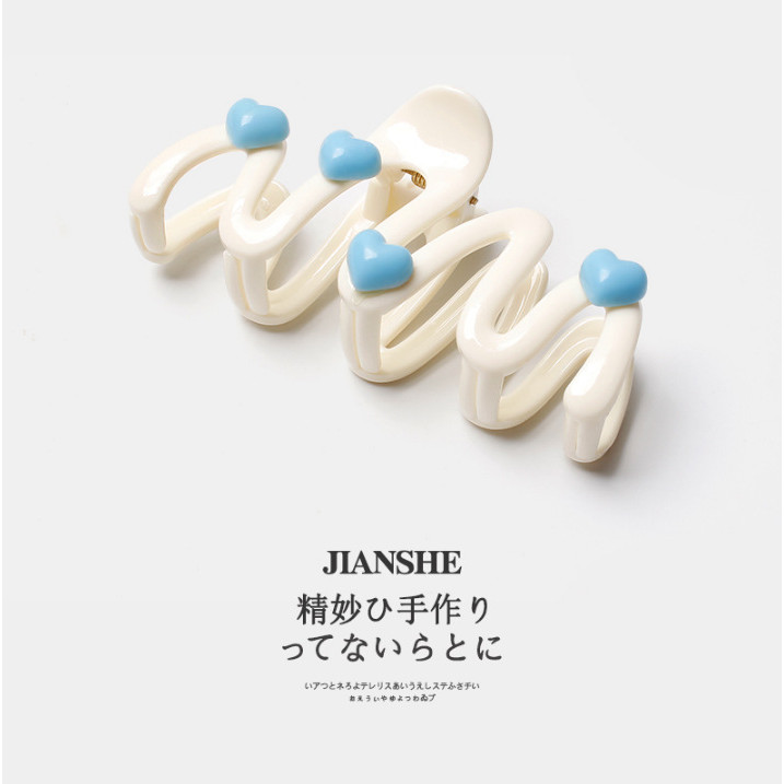 2025 กิ๊บติดผมสีครีม Blue Heart Wave ตัวเมีย - รูปที่ 4