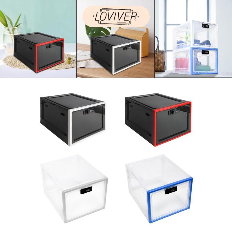 LOVIVER กล่องล็อค,ภาชนะล็อค Childproof อเนกประสงค์ล็อคถังเก็บกล่องล็อคสําหรับอาหารแท็บเล็ตอาหารกลางวันตู้เย็น